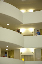 USA, New York State, New York City, Manhattan, Interior of the Solomon R Guggenheim Museum on 5th Avenue.