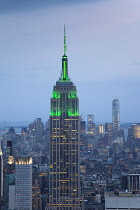 USA, New York State, New York City, Manhattan, City skyline seen from top of the Rockefeller Center.