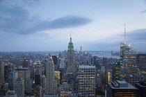 USA, New York State, New York City, Manhattan, City skyline seen from top of the Rockefeller Center.