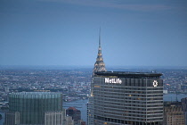 USA, New York State, New York City, Manhattan, City skyline seen from top of the Rockefeller Center.