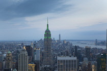 USA, New York State, New York City, Manhattan, City skyline seen from top of the Rockefeller Center.