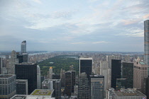 USA, New York State, New York City, Manhattan, Central Park and city skyline seen from top of the Rockefeller Center.