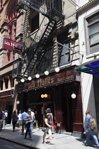 USA, New York State, New York City, Manhattan, Exterior of Les Halles Bistro in John Street