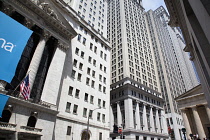 USA, New York State, New York City, Manhattan, Exterior of the Stock Exchange on Wall Street.