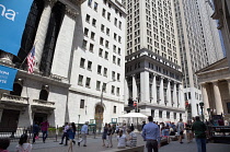 USA, New York State, New York City, Manhattan, Exterior of the Stock Exchange on Wall Street.