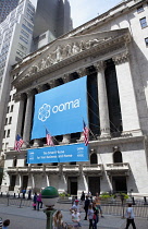 USA, New York State, New York City, Manhattan, Exterior of the Stock Exchange on Wall Street.