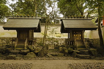 Japan, Kyoto, Yasaka jinja shrine, small shinto shrines in the shrine grounds.