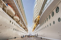 Turkey, Kusadasi, Royal Caribbean cruise ships, Splendour of the Seas on left, Navigator of the Seas on right.