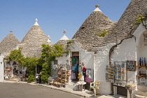 Italy, Puglia, Bari, Trulli buildings and shops, Via Monte San Michele, Rione Monti, Alberobello.