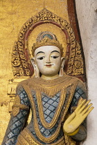 Myanmar, Bagan, A Buddha statue inside Ananda Temple, Old Bagan, Bagan, Myanmar, (Burma)