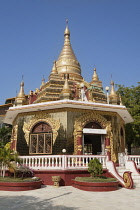 Myanmar, Mandalay, Pagoda at the Sakyadhita Thilashin Nunnery School, Sagaing.
