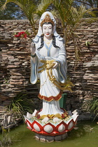 Myanmar, Mandalay, Statue at Chinese Temple, Pyin Oo Lwin, also known as Pyin U Lwin and Maymyo.