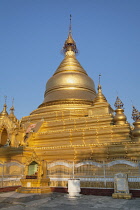 Myanmar, Mandalay, Golden stupa of Kuthodaw Pagoda.