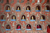 Myanmar, Shan State, Nyaung Shwe,Wall at Shwe Yan Pyay Monastery, also known as Shwe Yaunghwe Monastery.