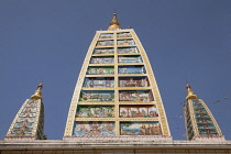 Myanmar, Yangon, Replica of Mahabodhi Paya, at Shwedagon Pagoda.