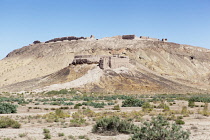 Uzbekistan, Khorezm, Ayaz Kala Fortress 1 above and Ayaz Kala Fortress 2 below, Ayaz Kala.