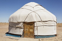 Uzbekistan, Khorezm, A yurt, Ayaz Kala Yurt Camp, Ayaz Kala.