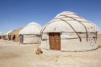 Uzbekistan, Khorezm, Yurts, Ayaz Kala Yurt Camp, Ayaz Kala.