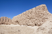 Uzbekistam, Khorezm, An ancient wall at Ayaz Kala Fortress 1, Ayaz Kala.