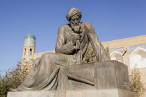 Uzbekistam, Khiva, Statue of Al Khwarizmi, a ninth century mathematician, Ichan Kala.