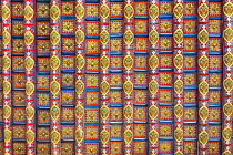 Uzbekistan, Khiva, Decorative ceiling of the Mosque in Kunya Ark, also known as Kohna Ark, Ichan Kala.