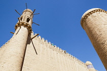 Uzbekistan, Khiva, Exterior detail of Tash Khauli, also known as Tosh Hovli, Ichan Kala.