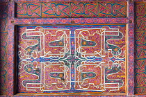 Uzbekistan, Khiva, Colourful ceiling in an iwan in the harem, Tash Khauli, also known as Tosh Hovli, Ichan Kala.