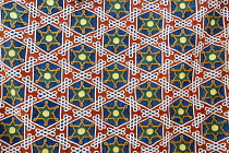 Uzbekistan, Khiva,A colourful Suzani textile, cotton hand embroidered needlework.