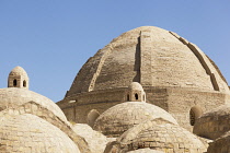 Uzbekistan, Bukhara, Domed roof of Toqi Zargaron, also known as Toki Zargaron, jewellers trading market.
