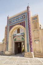 Uzbekistan, Bukhara, Entrance to Summer Residential Palace, Sitorai Mohi Hossa Folk Art Museum.