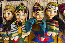 Uzbekistan, Bukhara, Colourful hand puppets for sale.