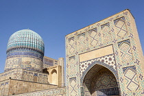 Uzbekistan, Samarkand, Bibi Khanym Mosque, also known as Bibi Khanum Mosque.