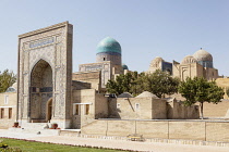 Uzbekistan, Samarkand, Entrance to Shah-i-Zinda, also known as Shah I Zinda and Shah-i Zinda.