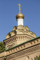 Uzbekistan, Samarkand, Alexy Russian Orthodox Church, dome detail.