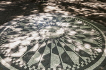 USA, New York City, Manhattan, Imagine mosaic memorial to John Lennon, Strawberry Fields, Central Park.