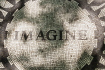 USA, New York City, Manhattan, Imagine mosaic memorial to John Lennon, Strawberry Fields, Central Park.