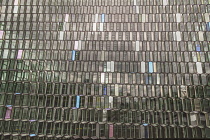 Iceland, Reykjavik, Glass front exterior of Harpa Concert Hall and Conference Centre.