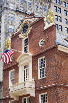 USA, Massachusetts, Boston, East facade of Old State House, State Street.