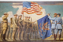 USA, Massachusetts, Boston, Military painting of the 104th US Infantry on a wall, Massachusetts State House, Beacon Street.