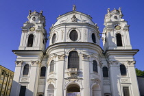 Austria, Salzburg, Kollegienkirche or Collegiate Church, Upper facade.