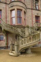 Ireland, Belfast, Belfast Castle, Spiral staircase.