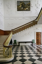 Ireland, County Kildare, Celbridge, Castletown House, The Staircase Hall.