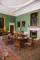 Ireland, County Kildare, Celbridge, Castletown House, The Dining Room.