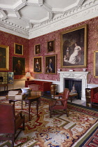 Ireland, County Kildare, Celbridge, Castletown House, The Red Drawing Room.