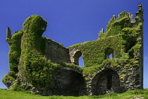 Ireland, County Kerry, Iveragh Peninsula,  Ring of Kerry, Ballycarbery Castle near Cahirciveen.