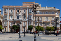Spain, Andalucia, Cadiz, Building on Plaza de San Antonio.