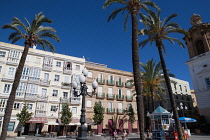 Spain, Andalucia, Cadiz, Buildings on Plaza del Arenal.