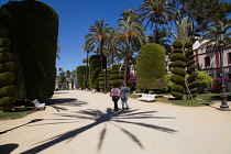 Spain, Andalucia, Cadiz, Topiary in Park Genoves.