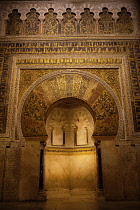 Spain, Andalucia, Cordoba, The mihrab prayer hall and niche at the Mezquita Cathedral.