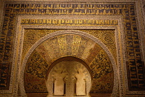 Spain, Andalucia, Cordoba, The mihrab prayer hall and niche at the Mezquita Cathedral.